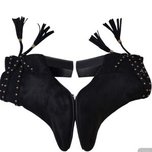 Avenue Black Studded Booties.